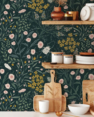 Mustard Flowers and Beetles Wallpaper