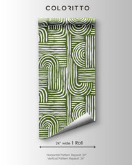 Green Abstract Lines Wallpaper
