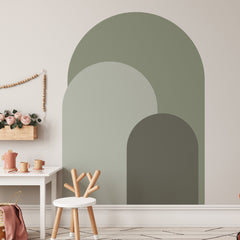 Dusty Green Modern Arch Wall Decal