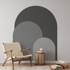 Dusty Gray Modern Arch Wall Decal