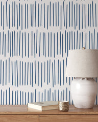 Modern Lines Blue Wallpaper