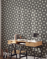 Semi Circles Gray Wallpaper