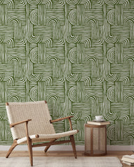 Green Abstract Lines Wallpaper