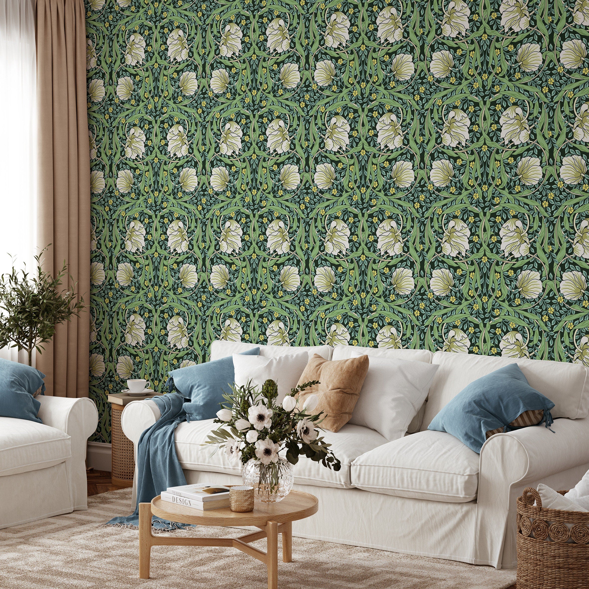 William - Morris Green Wallpaper – Flat Vernacular