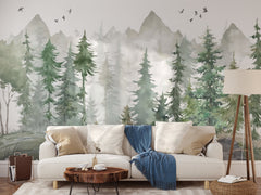 Pine Tree Forest Mural