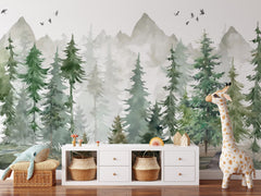 Pine Tree Forest Mural