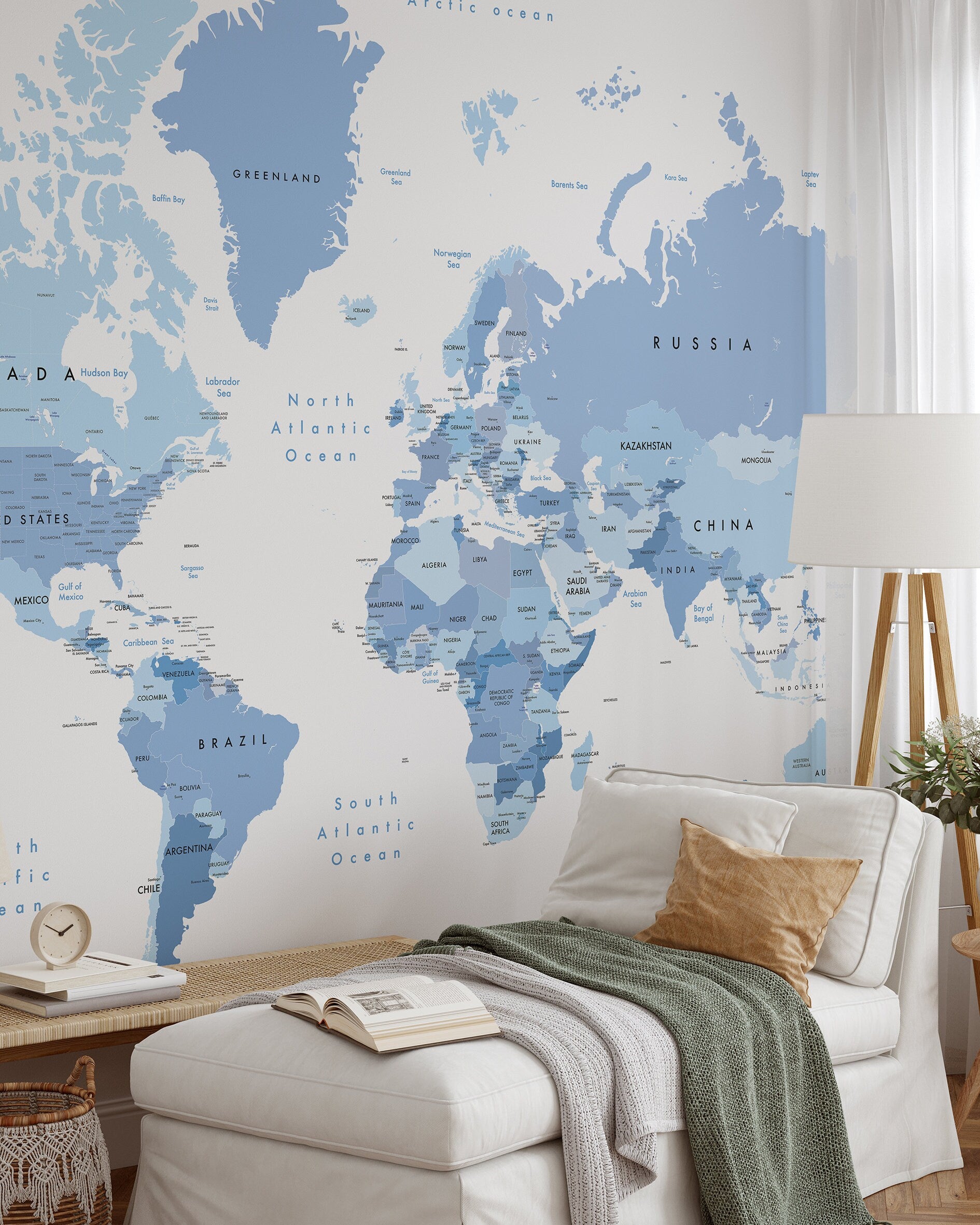 Large Blue Map Blue Large World Map Wallpaper – Coloritto