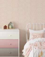 Soft Pink Arches Wallpaper