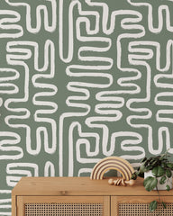 Dusty Green Minimalist Wallpaper